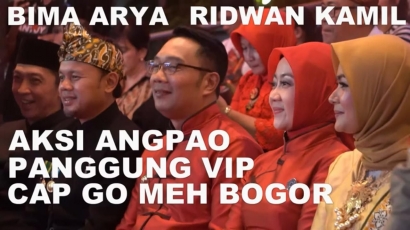 Aksi Angpao Ridwan Kamil-Bima Arya di Cap Go Meh Bogor