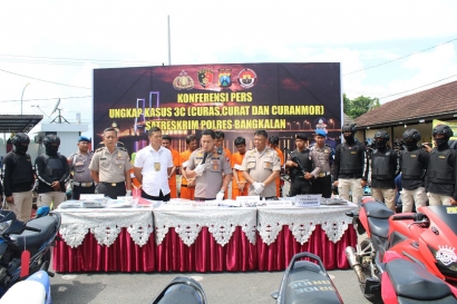 Kapolres Bangkalan Rilis Dalang Pelaku Penadahan 77 Sepeda Motor Bodong