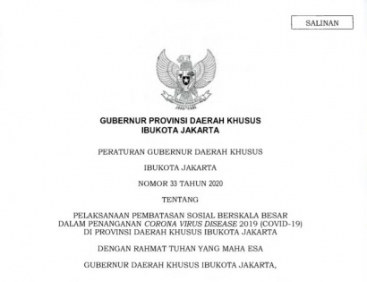 Pergub DKI Jakarta Terkait PSBB dalam Penanganan Corona Kurang Tegas