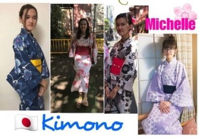 Seorang Perempuan Indonesia dengan Kimono dan Yukata-nya