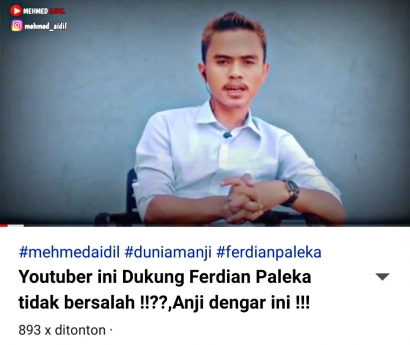Youtuber Mehmed Aidil Dibully Netizen tentang Pembelaan Ferdian Paleka