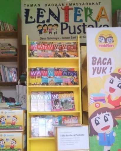 Hokben Donasikan Rak dan Buku Bacaan ke TBM Lentera Pustaka