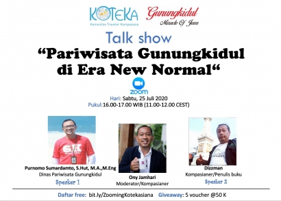 Ayo, Ikutan Gelar Wicara Koteka "Pariwisata Gunungkidul di Era New Normal"