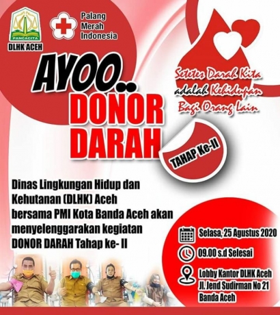 Donor Darah Tahap II, Dinas Lingkungan Hidup dan Kehutanan (DLHK) Aceh Sumbang 35 Kantong