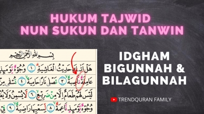 Belajar Ilmu Tajwid Idgham Bigunnah dan Bilagunnah, Hukum Nun Sukun dan Tanwin