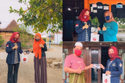 Putus Rantai Penyebaran Covid-19, Mahasiswa KKN-T Upgris Bagikan Masker kepada Warga Desa Kedungori, Kab Demak