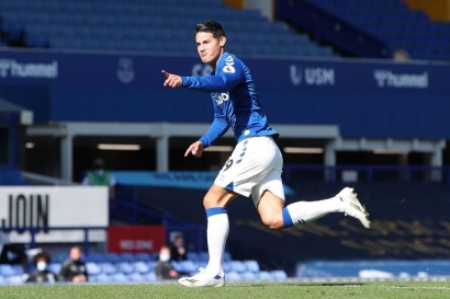 James Rodriguez Tampil Gemilang, Everton Menang