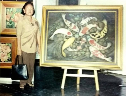 Lukisan Ikan Mas KOI Ibu yang Terjual 10 Juta Rupiah