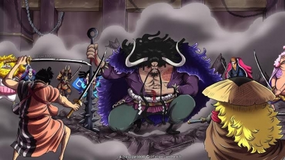 Prediksi One Piece 992: Kaido Dikeroyok Akazaya Nine dan Misteri Peluru Queen