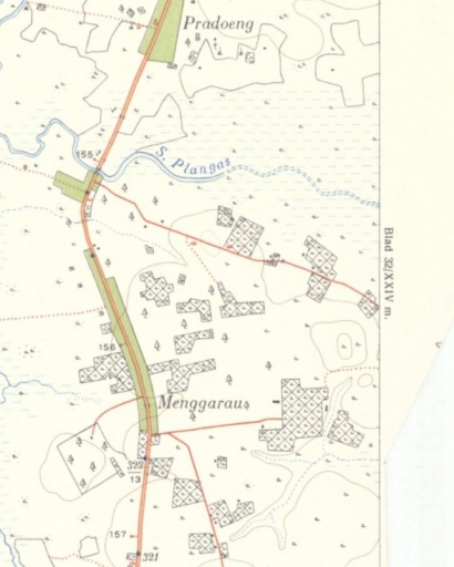 Kebun Sahang di Menggarau (Peradong) dalam Peta Bangka 1933 dan 1935-1946