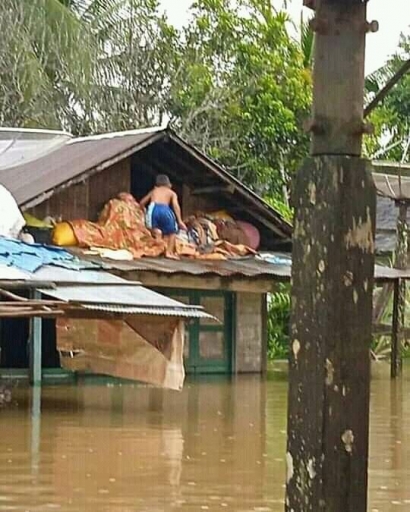 Banjir di Desa Pantai Harapan