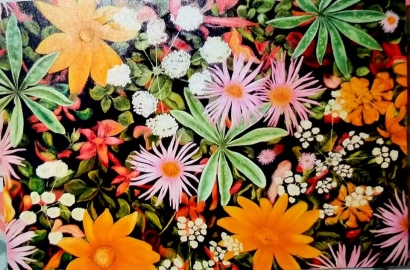 Bunga-bunga Cantik dengan Warna-warni Ceria, Karya Ibu Terkasih