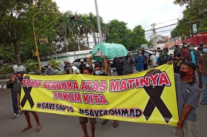 Demo Tuntut Pembebasan Sapto dan Rohmad di Klaten