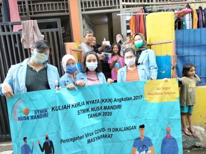 KKN Mahasiswa STMIK Nusa Mandiri: Upaya Pencegahan Pemutusan Mata Rantai Penularan Virus Covid-19