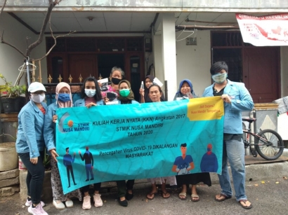 Mahasiswa KKN STMIK Nusa Mandiri: Penerapan Kesadaran dan Ketahanan Mayarakat Kampung Pulo Dalam Melawan Wabah Covid-19