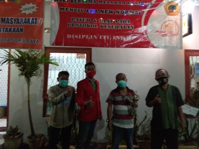 Mahasiswa KKN Untag Surabaya Sosialisasi dan Edukasi Cegah Penularan Covid-19 serta Patuh Protokol Kesehatan