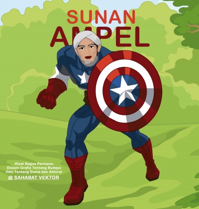 Sunan Ampel Cosplayer Film Capten Amerika
