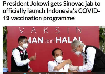 Tak Main-Main, Vaksinasi Presiden Jokowi Dimuat Media Internasional, Begini Mereka Memberitakannya