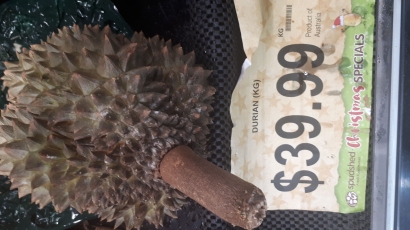 Harga Durian di Australia $.39.99  per Kilogram