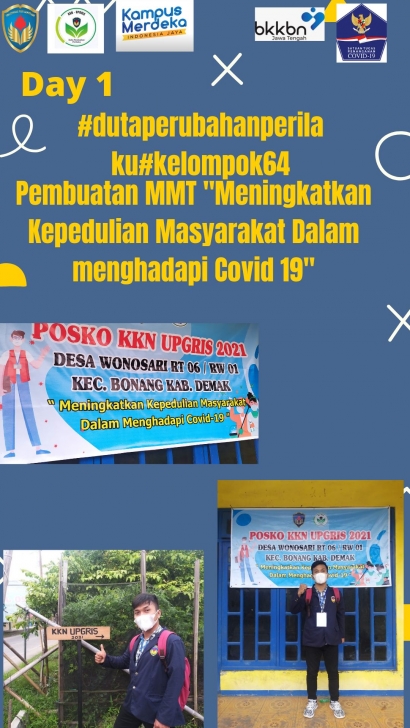 Hari Pertama KKN UPGRIS Semarang "Pemberdayaan Masayarakat Melalui Duta Perubahan Perilaku Pencegahan Covid-19 Pada Masa Adaptasi Baru"