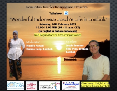 Gabung Zoom Koteka, Yuk, Kita ke Lombok bersama Josch Brunner