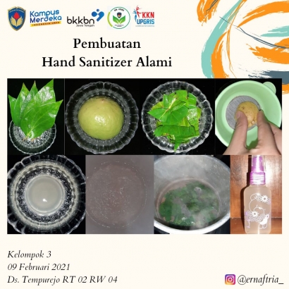 Mahasiswa KKN UPGRIS Melakukan Edukasi Pembuatan Hand Sanitizer Alami dan Edukasi 3M