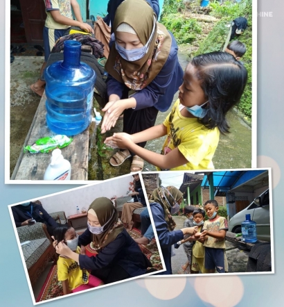 KKN UPGRIS 2021- Mengajarkan Bentuk Pencegahan Penyebaran Covid-19 kepada Anak-anak di Dusun Kluwak, Desa Gonoharjo