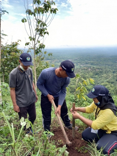 Mahasiswa KKN UNIPMA Melakukan Giat Reboisasi di Gunung Blego Desa Sombo