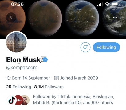 Kenapa dengan Akun Twitter Kompas, Dibajak Elon Musk?