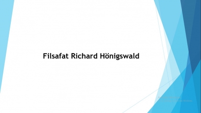 Rerangka Filsafat Richard Honigswald