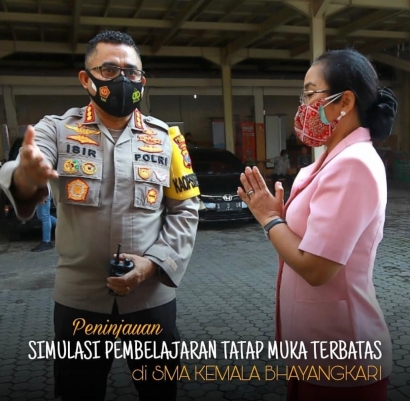 Kapolrestabes Surabaya Lakukan Peninjauan Simulasi Pembelajaran Tatap Muka Terbatas di Sekolah Surabaya