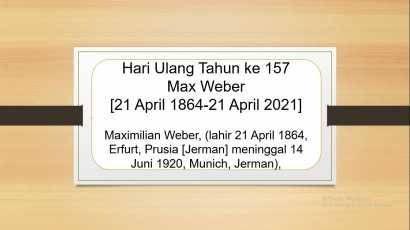 Ulang Tahun ke-157, Pemikir Max Weber