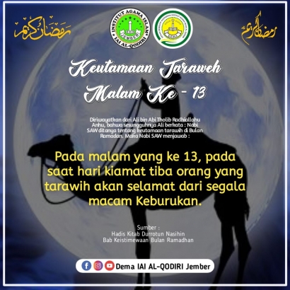 Fadhilah Shalat Tarawih Malam 13, Ramadhan Kareem