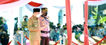 Kapolrestabes Surabaya Pimpin Apel Kesiapan Larangan Mudik Lebaran 2021
