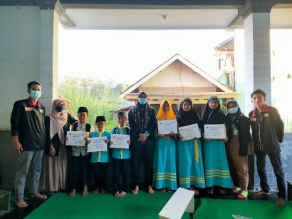 Mahasiswa PMM-UMM Kelompok 36 Mengadakan Kegiatan Lomba Kaligarfi, Tahsin, Adzan bersama TPQ Nurul Huda Desa Brongkal