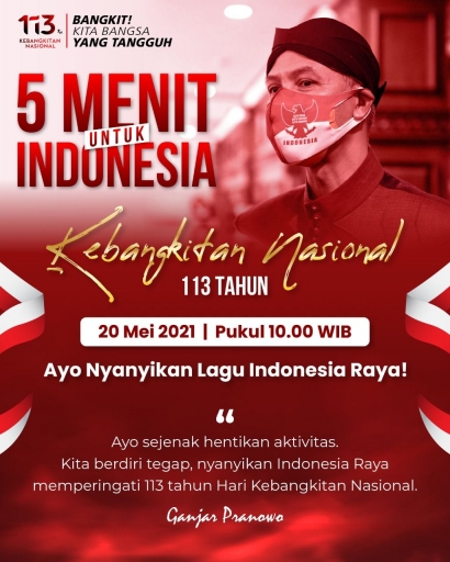 Menyanyikan Lagu Indonesia Raya Serentak Memperingati Hari Kebangkitan Nasional