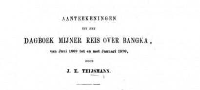 Beberapa Nama Hewan Lokal dan Hasil Tanaman di Bangka dalam Catatan Teijsmann Tahun 1869-1870