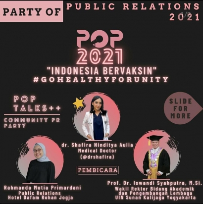 PR Muda Indonesia melalui Acara Party of PR Semarak Menyambut Program "Indonesia Bervaksin"