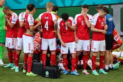 Berita Euro 2020, Terjadi Insiden Mengejutkan Dalam Pertandingan Denmark vs Finlandia