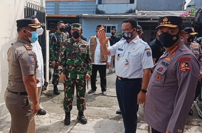 Kapolri Bersama Panglima TNI dan 4 Pilar Sidak PPKM Mikro Lockdown Ulujami Jaksel