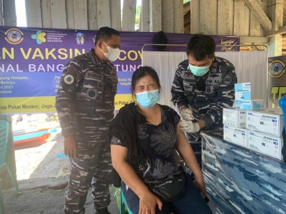 Di Hari Ketiga, Serbuan Vaksinasi TNI AL Babel Capai Angka 1150 Orang 