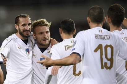 Pelukan Chiellini, Pelukan Kemenangan Italia