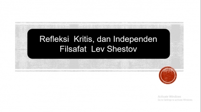 Refleksi Kritis pada Filsafat Shestov