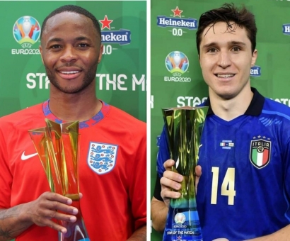 Sterling Vs Chiesa, Siapa yang akan Merengkuh Medali Juara Euro 2020?