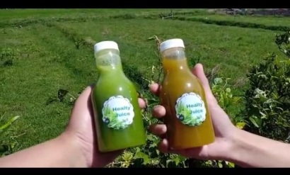 Juice Healty Buatan Mahasiswa Universitas Muhammdiyah Malang Menambah Imun di Masa Covid-19 di Dusun Srebet Desa Pesanggrahan