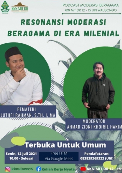 Mahasiswa KKN MIT DR XII UIN Walisongo Semarang Gelar Webinar "Resonansi Moderasi Beragama di Era Milenial"