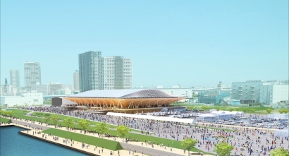 Ariake Gymnastics Centre untuk Olimpiade Tokyo 2020, Cerita "Kapal Kayu di Teluk Tokyo" 