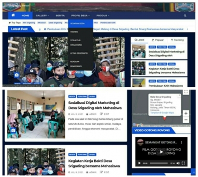 Mahasiswa KKN UM Bantu Mudahkan Pencarian Informasi Desa Srigading melalui Portal Website Desa