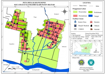 Pembuatan Peta Desa Sebagai Salah Satu Bentuk Penyajian Informasi Spasial oleh Mahasiswa KKN UM