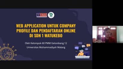 Sosialisasi Online Kelompok 60 Gelombang 12 PMM UMM untuk Web Application SDN 01 Watukebo, Banyuwangi